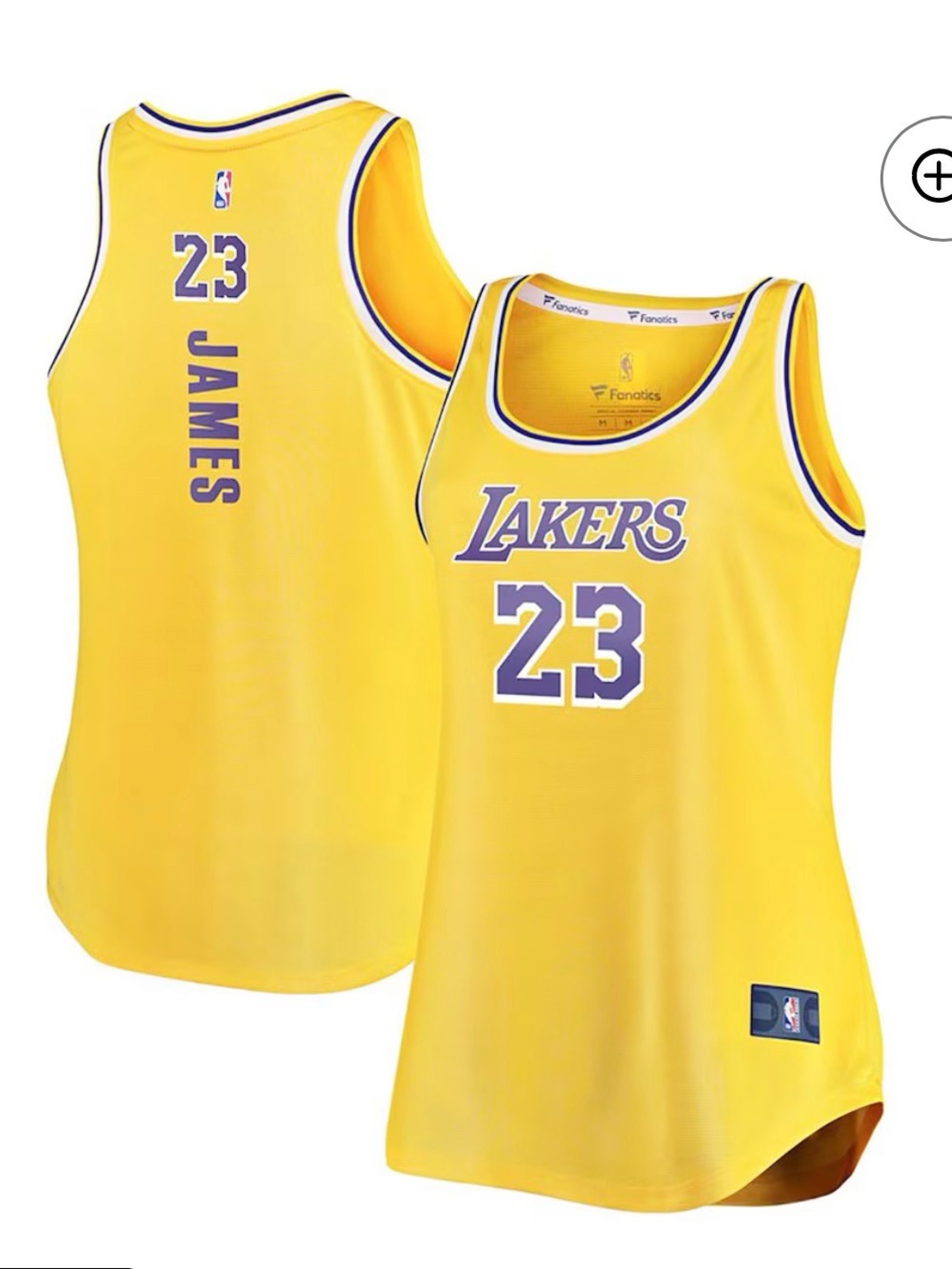 Women's Fanatics LeBron James Gold Los Angeles Lakers Fast Break - Tank Jersey -